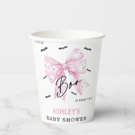 Vasos De Papel Coquette Pink Bow Boo Baby Shower