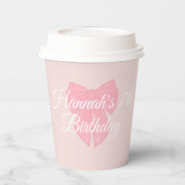 Vasos De Papel Coquette Pink Ribbon