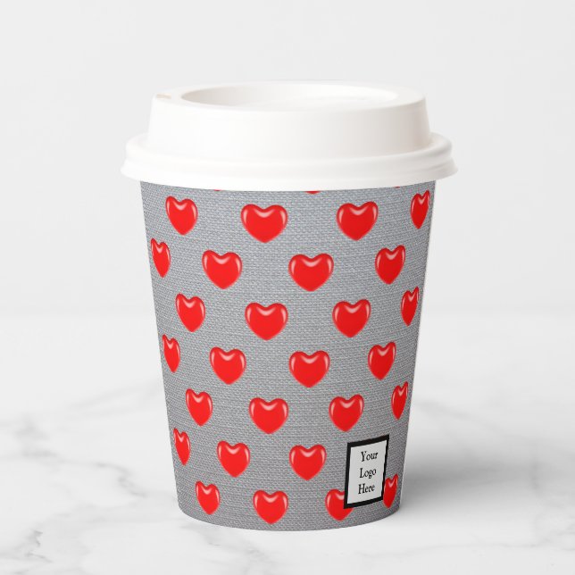 Vasos De Papel Corazón (Reverso )