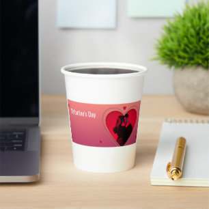 Vasos De Papel Corazón de amor - Diseño de coupé romántico agarra