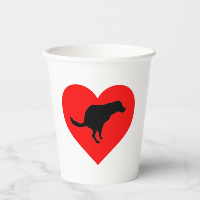 Vasos De Papel Corazón de Caca de Perro (Anverso)