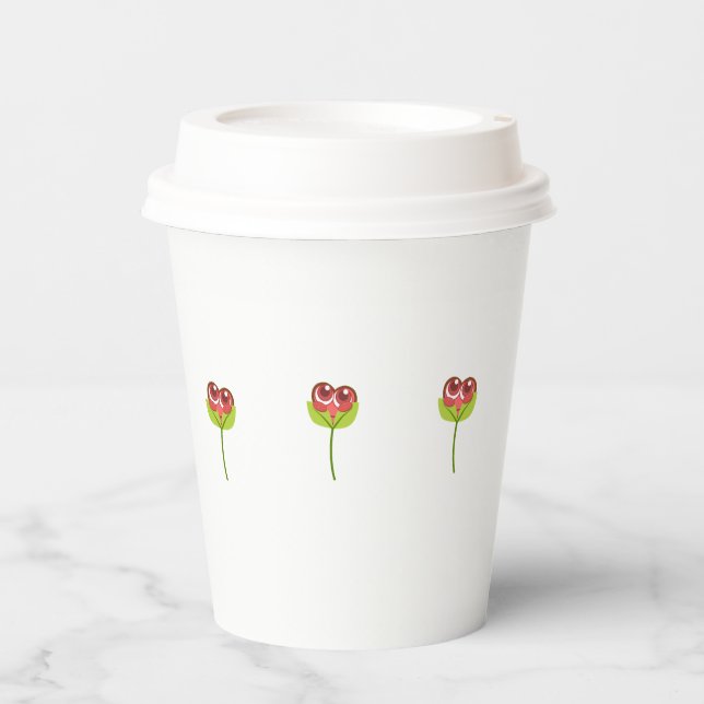 Vasos De Papel corazón de peek a boo (Anverso)