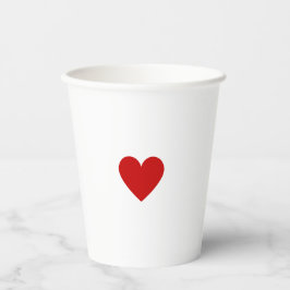 Vasos De Papel Corazón Rojo de San Valentín