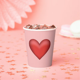 Vasos De Papel Corazón Rojo Ilustración