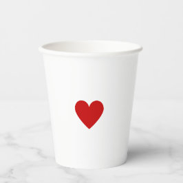 Vasos De Papel Corazón Rojo Moderno Personalizado