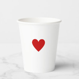 Vasos De Papel Corazón Rojo Simple Moderno