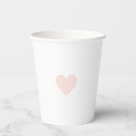 Vasos De Papel Corazón Rosa Moderno Personalizado