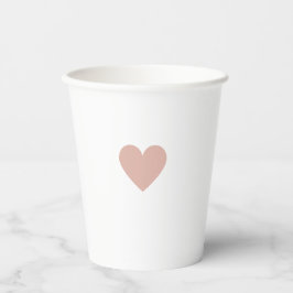Vasos De Papel Corazón Rosa Simple Moderno