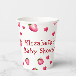 Vasos De Papel Corazones Berry Sweet Strawberry Unisex Baby Showe