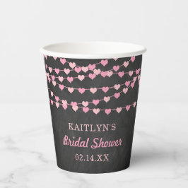 Vasos De Papel Corazones de Amor en Cadena para Boda