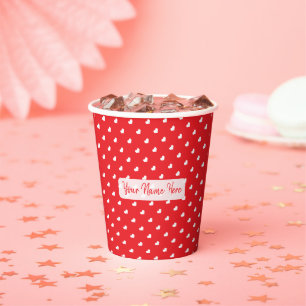 Vasos De Papel Corazones Feliz Día de San Valentín Patrón de Amor
