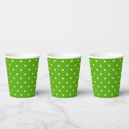 Vasos De Papel Corazones pequeños en verde brillante
