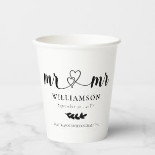 Vasos De Papel Corazones ricas Sr. y Sr. Gay Boda