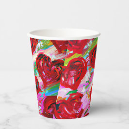 Vasos De Papel Corazones rosados