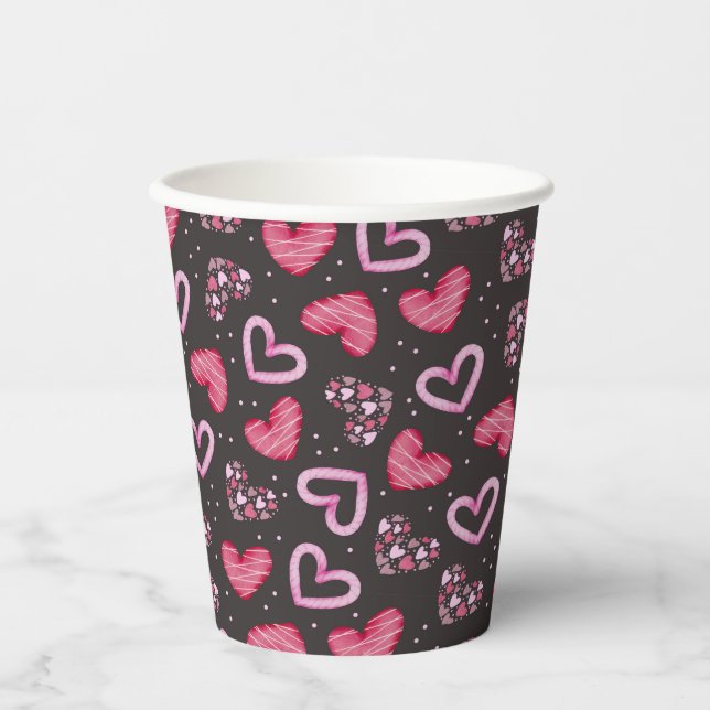 Vasos De Papel Corazones y amor (Anverso)