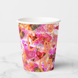Vasos De Papel Corazones y labios