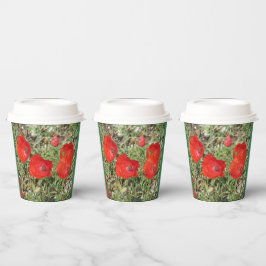 Vasos De Papel Corfu Red Poppies