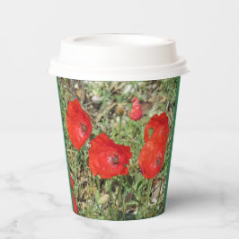 Vasos De Papel Corfu Red Poppies