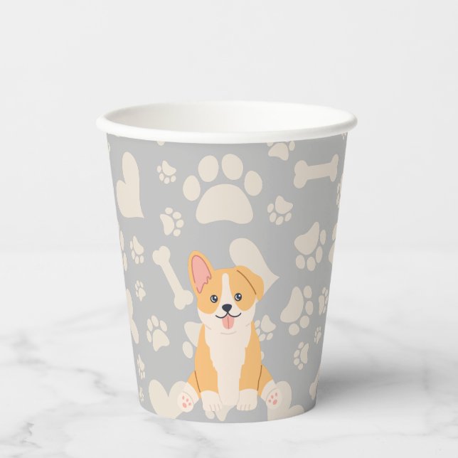 Vasos De Papel Corgi Cute (Anverso)