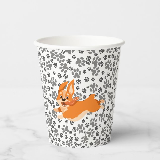 Vasos De Papel Corgi Cute (Anverso)