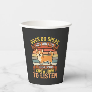 Vasos De Papel Corgi Dogs Do Speak Vintage Quote