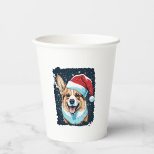 Vasos De Papel Corgi Navidades de perro de arte pop