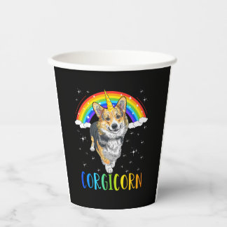 Vasos De Papel Corgicorn Corgi Unicorn Girls Boys Kids Rainbow Gi