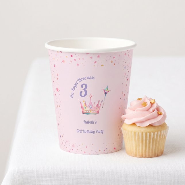 Vasos De Papel Corona de Princesa Cumpleaños Real 3er Terceridad (Subido por el creador)