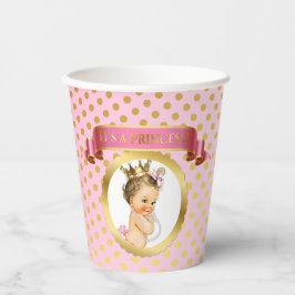 Vasos De Papel Corona de princesa real niña rosa oro