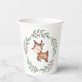 Vasos De Papel Corona de renos de Navidad Cumpleaños primero