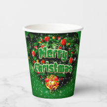 Correspondiente Green Merry Christmas Gold Bells