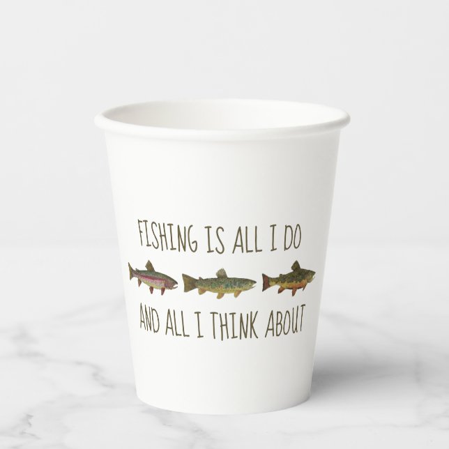 Vasos De Papel Cota de Pesca de Trucha de Arroyo Marrón Arcoíris (Anverso)