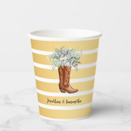 Vasos De Papel Country Boots Greenery Shower Western