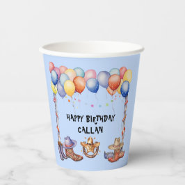 Vasos De Papel Country Western Cowboy Happy Birday Paper cup