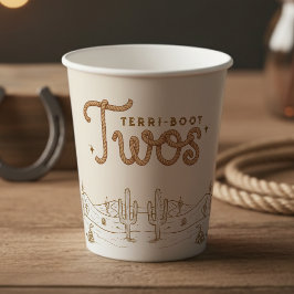Vasos De Papel Cowboy 2nd Birthday Party Terri-Boot Twos Western