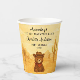 Vasos De Papel Cowboy Baby Shower Paper Cups Rustic Style