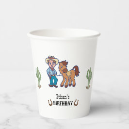 Vasos De Papel Cowboy Birthday Rodeo Fiesta