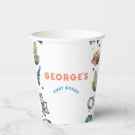 Vasos De Papel Cowboy Blue Western Wild West Birthday