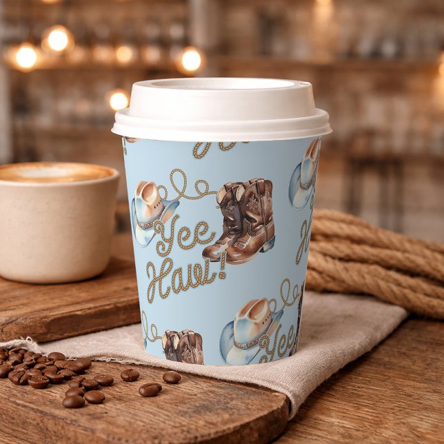 Vasos De Papel Cowboy Boots First Rodeo Birthday (Cowboy Boots First Rodeo Birthday Paper Cups)