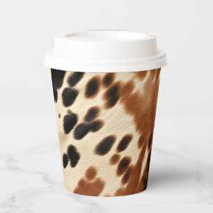 Vasos De Papel Cowboy Cream Brown Black Piel de vaca