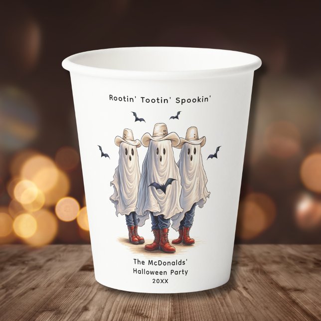 Vasos De Papel Cowboy fantasea divertida fiesta occidental de Hal (Customize with your text & name.  See collection for other partyware.)