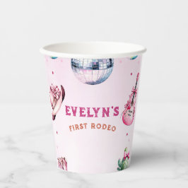 Vasos De Papel Cowboy Fiesta Cactus, guitarra rosa, cumpleaños