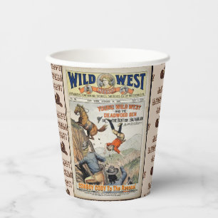 Vasos De Papel Cowboy Wild West se unió al partido del cumpleaños