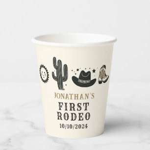 Vasos De Papel Cowboy Wild Western First Rodeo Primer cumpleaños 