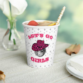 Vasos De Papel Cowgirl disco con estrellas