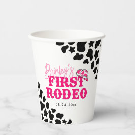 Vasos De Papel Cowgirl Disco Pink First Rodeo