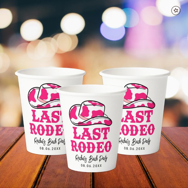 Vasos De Papel Cowgirl Disco Último Rodeo Bachelorette (Subido por el creador)