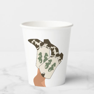 Vasos De Papel Cowgirl moderna moderna de vaca boots occidentales