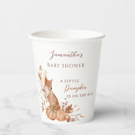 Vasos De Papel Cozy Neutral Woodland Fox Pumpkin Party