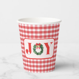 Vasos De Papel Cozy Red Plaid Christmas